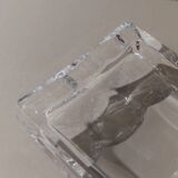 Large Vintage Clear Crystal Glass Ashtray by Sevres France - Structured Glass, 1970s French Table Decor