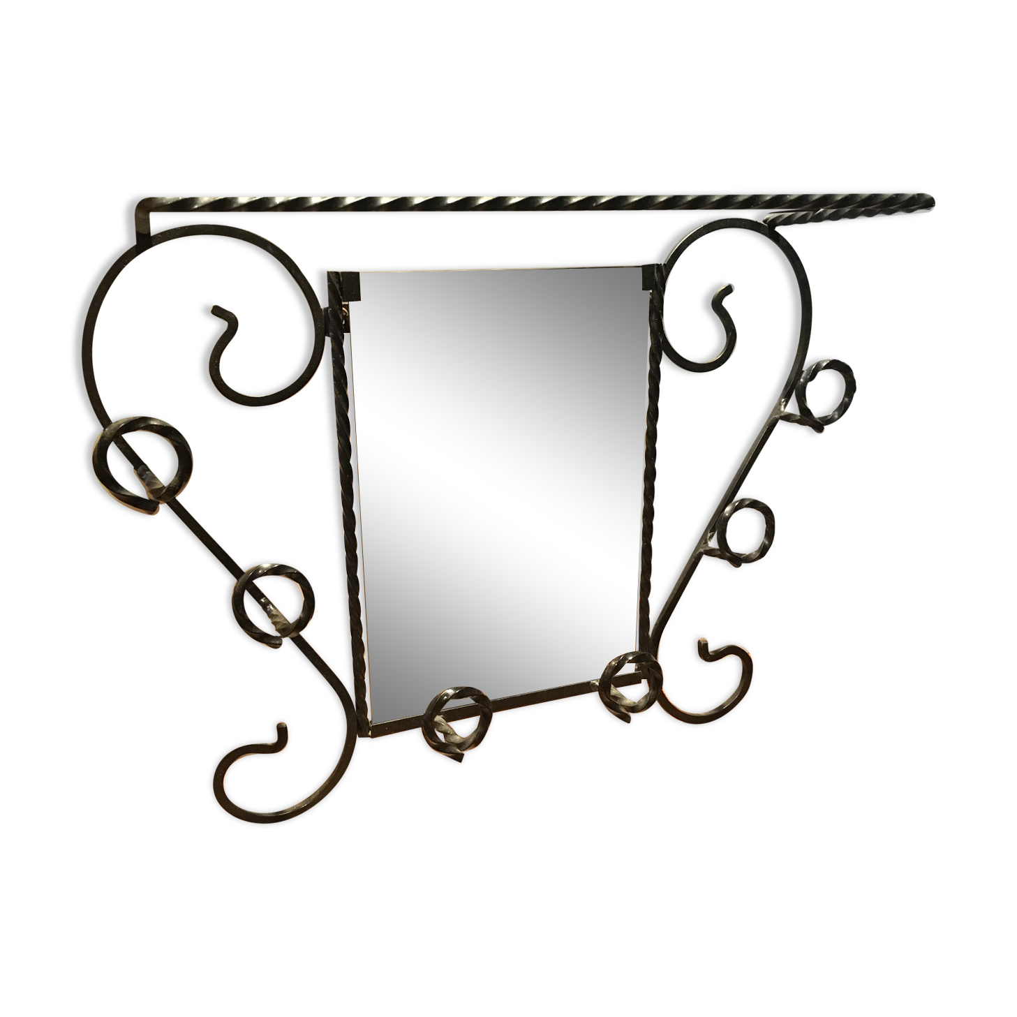 Metal coat/hat and mirror