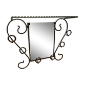 Porte manteau chapeau en métal et miroir