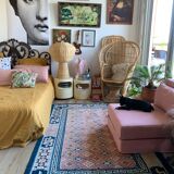 Handmade oriental carpet in wool 134 cm x 215 cm