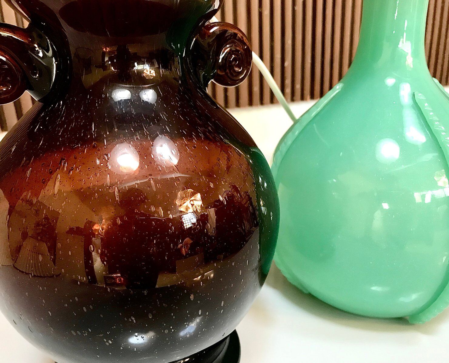 Vintage Italian Murano glass amphora-shaped table lamp, 1950s