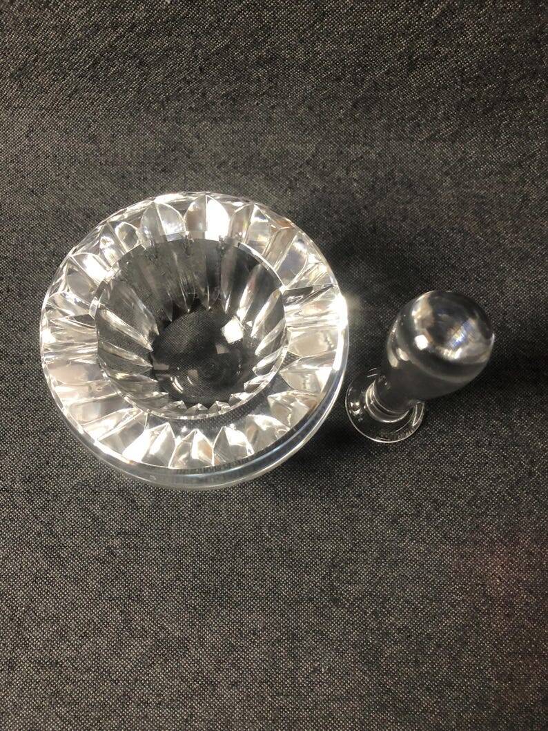 Baccarat Crystal Ashtray, Mortar and Pestle design, Stamped, France
