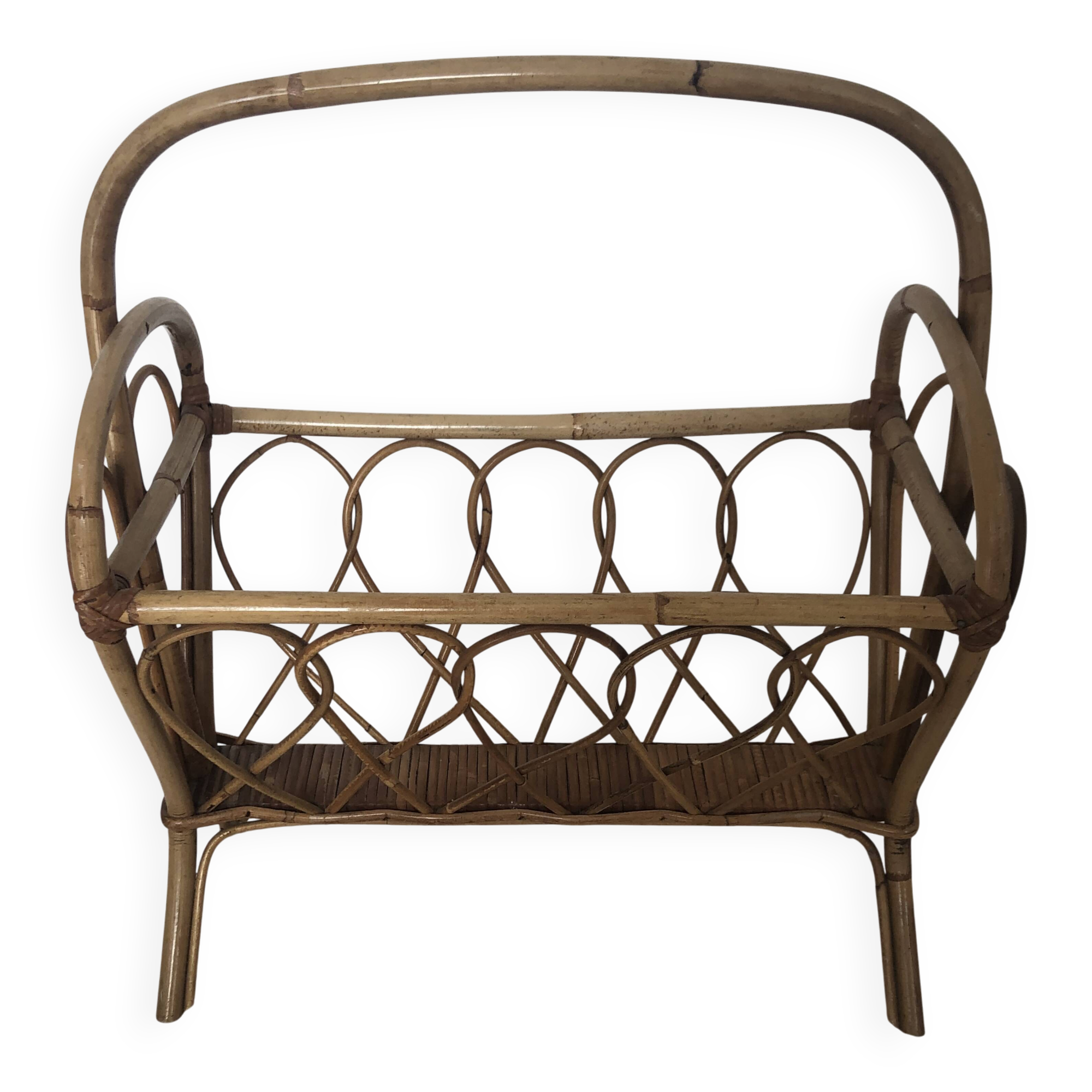 Rattan magazine rack