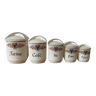 5 pots à épices en porcelaine