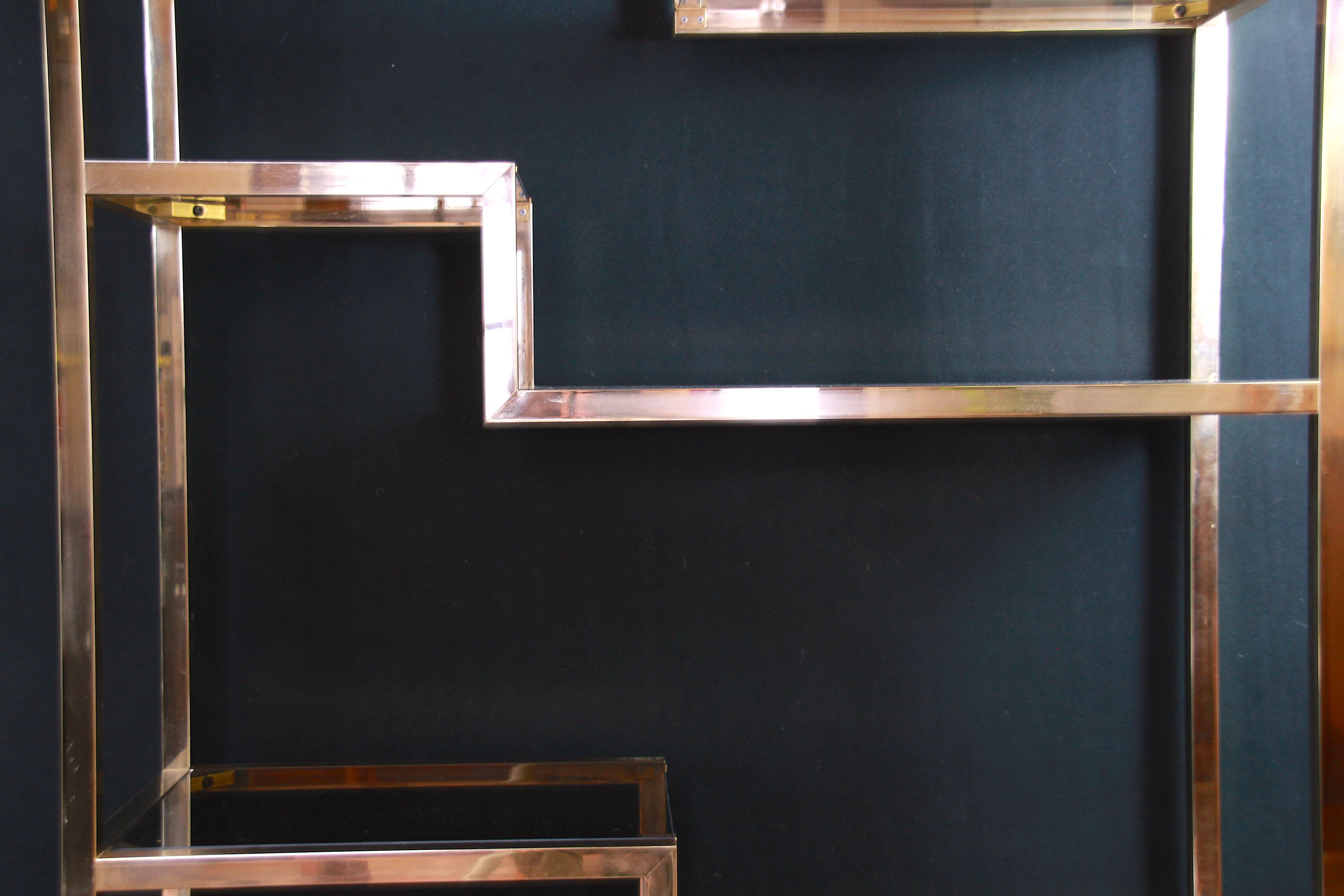 20th century brass etagere