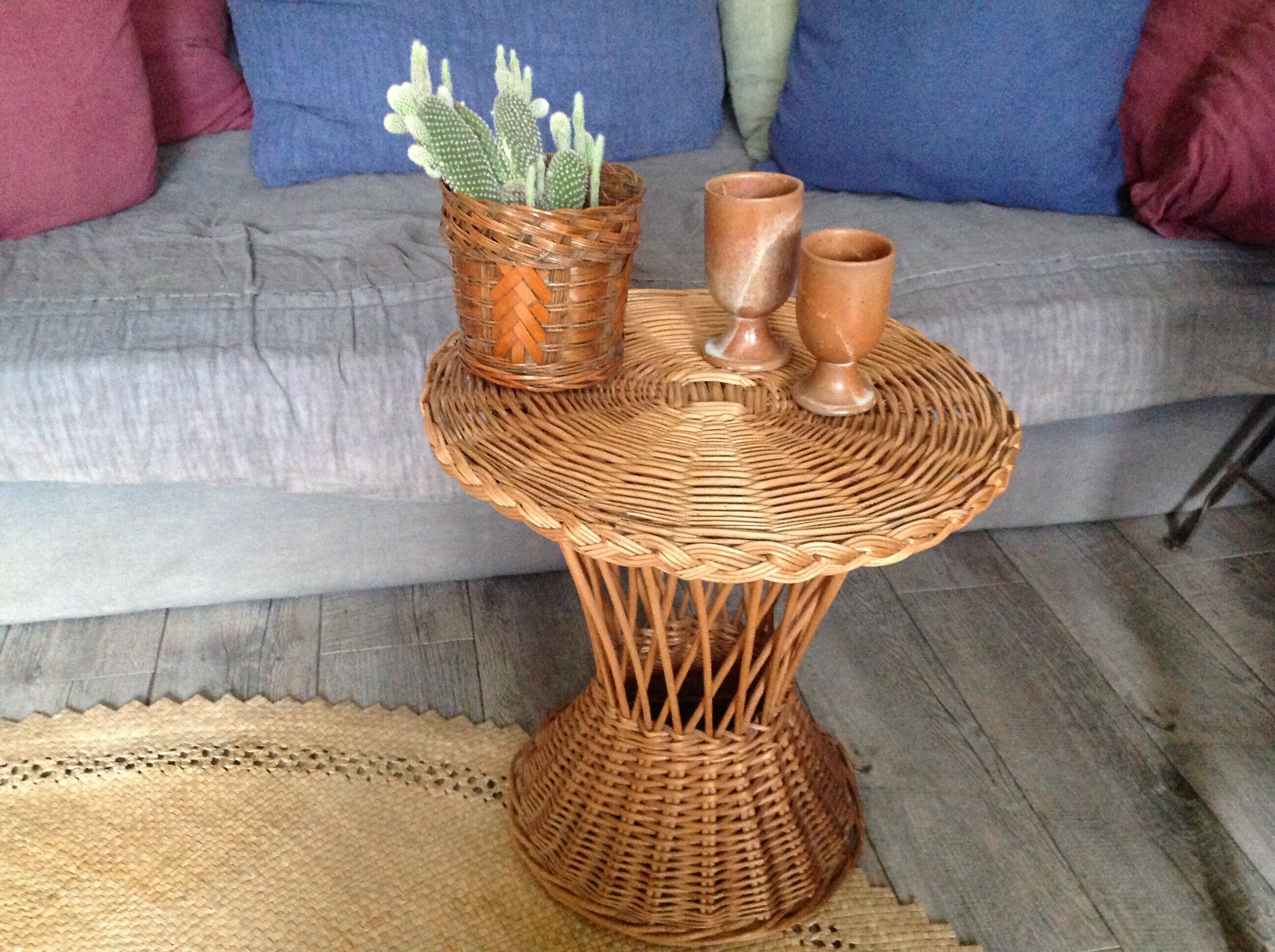 Wicker side table