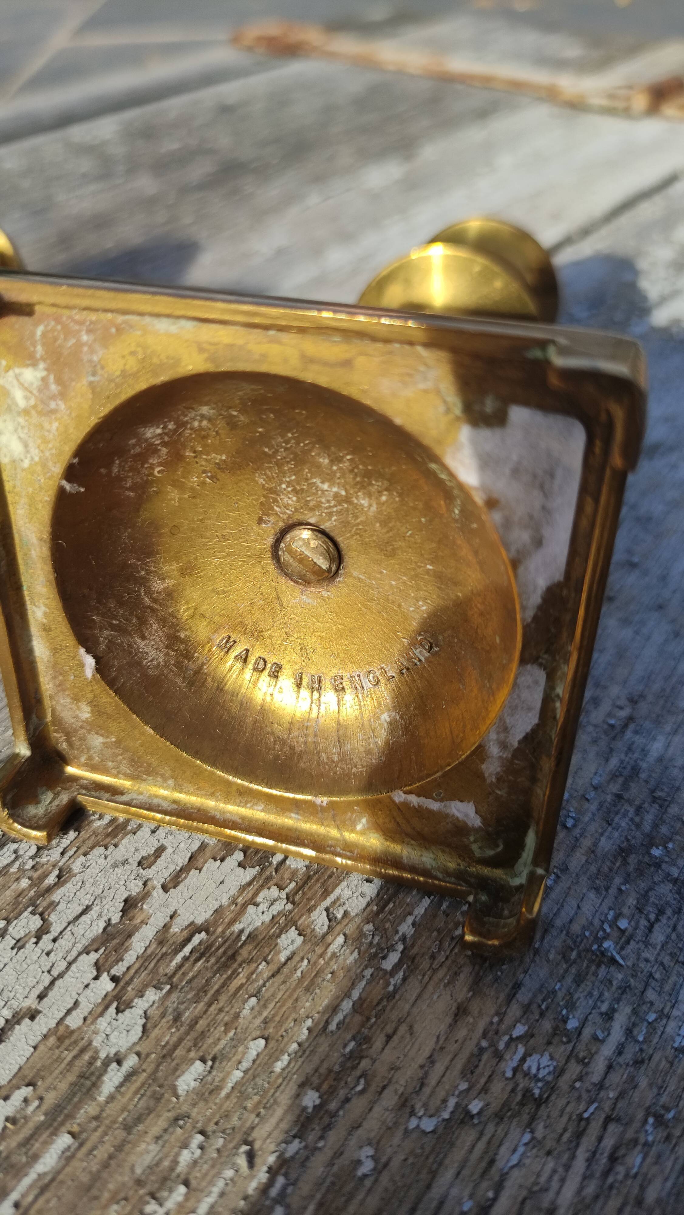 Pair of English golden candle holders