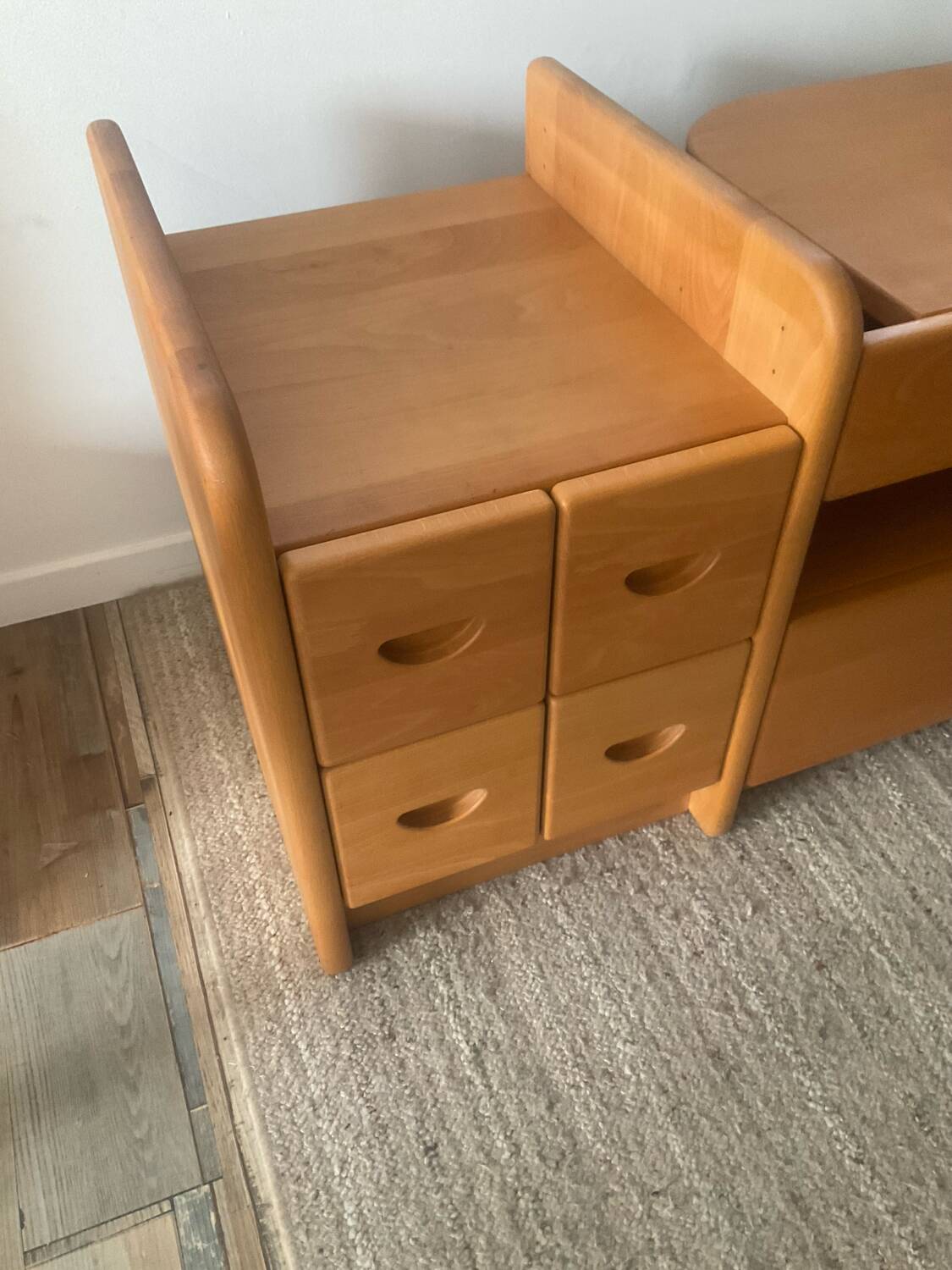 Danish TV cabinet in solid beech from the 70s-80s
