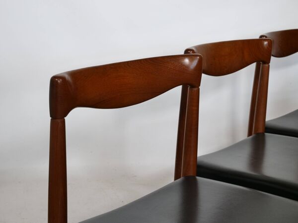 Chaises de salle à manger en teck HW Klein pour Bramin années 1960