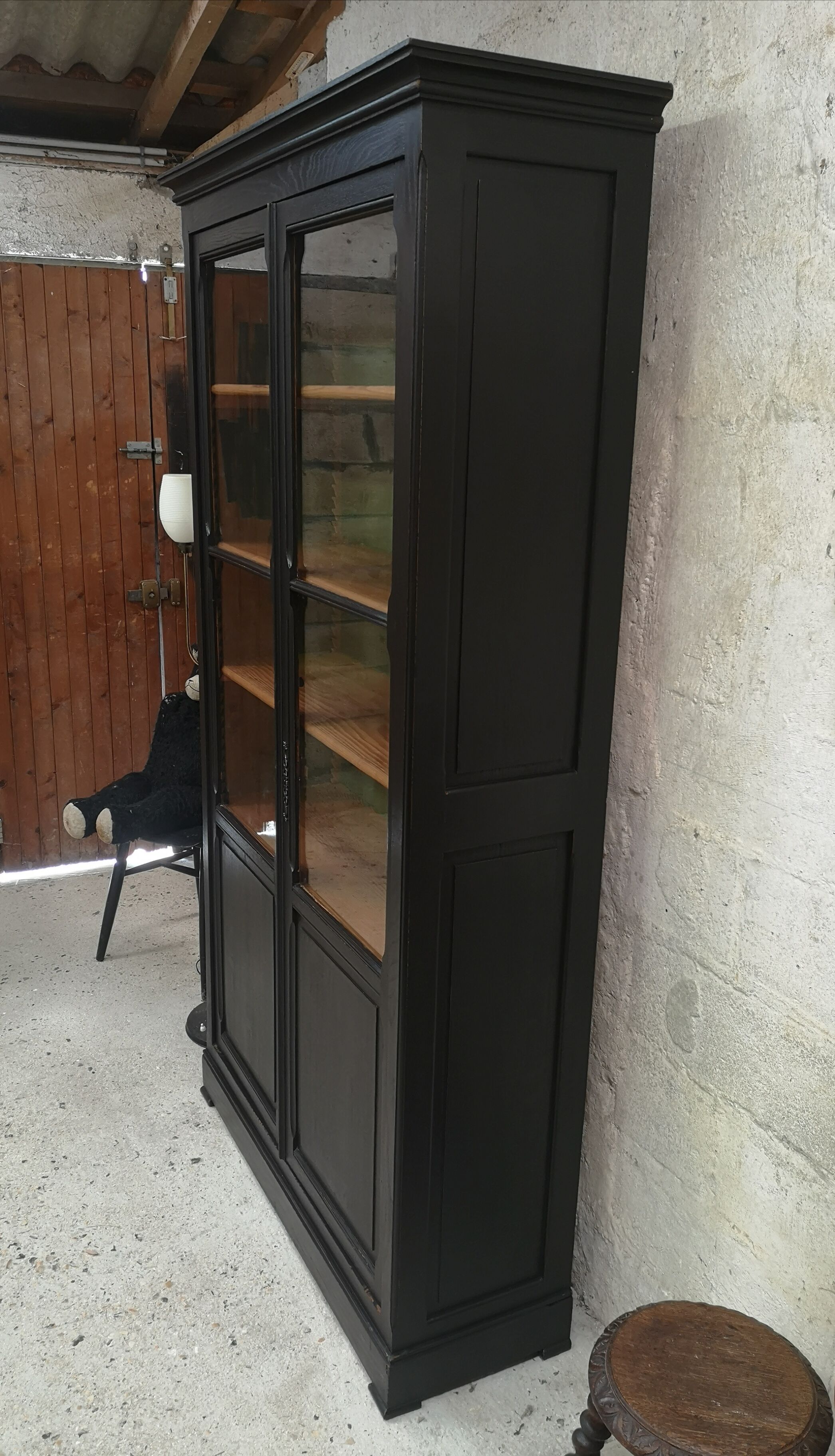Old library solid oak cabinet curiosity patina shabby gustavien