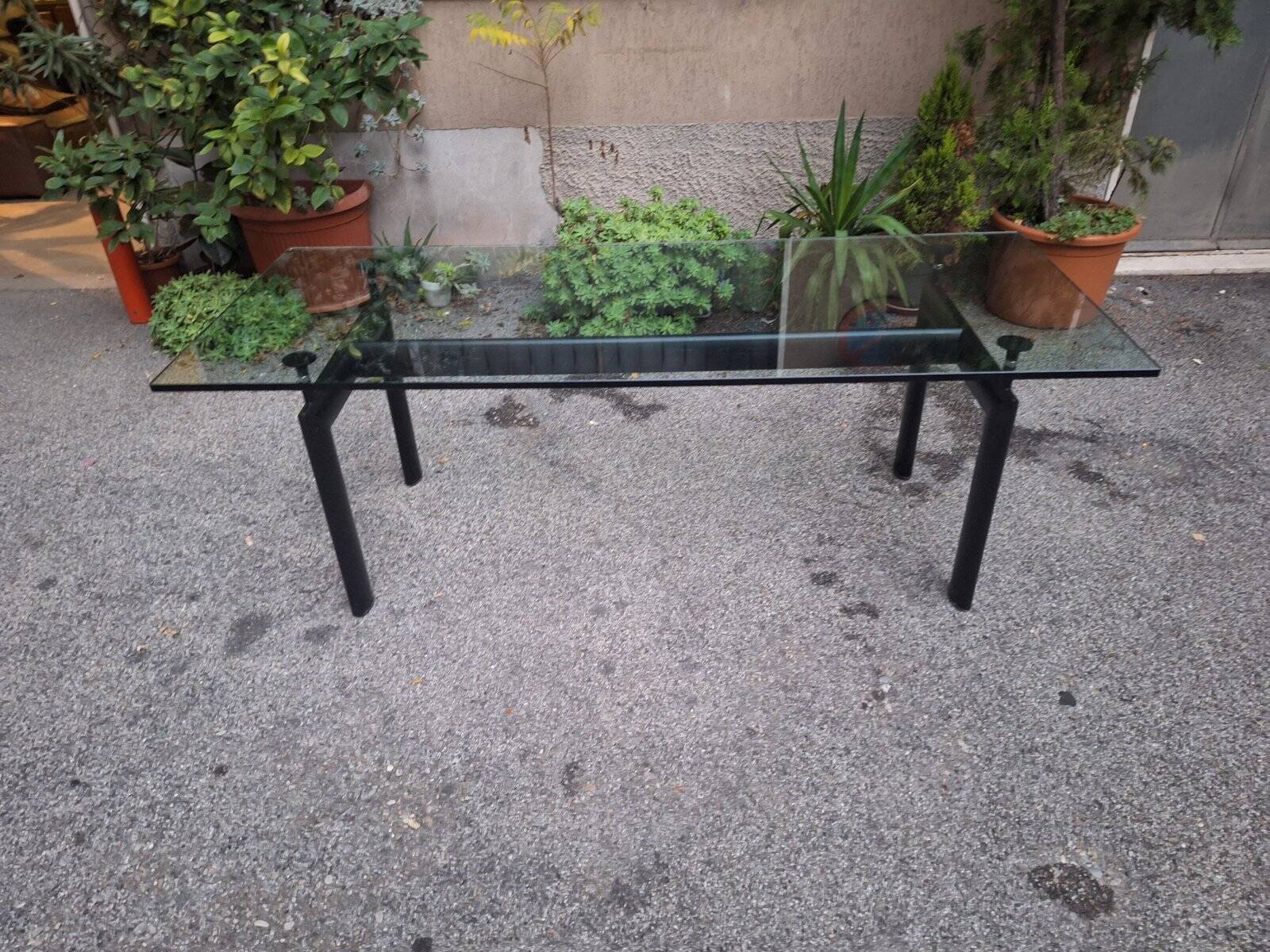 Italian Black Model LC6 Dining Table by Le Corbusier, 1980s