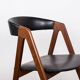 4 Danish chairs in Afromosia and skai model 205 by Thomas Harlev