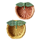 Small vintage wicker baskets in the shape of orange and lemon fruit