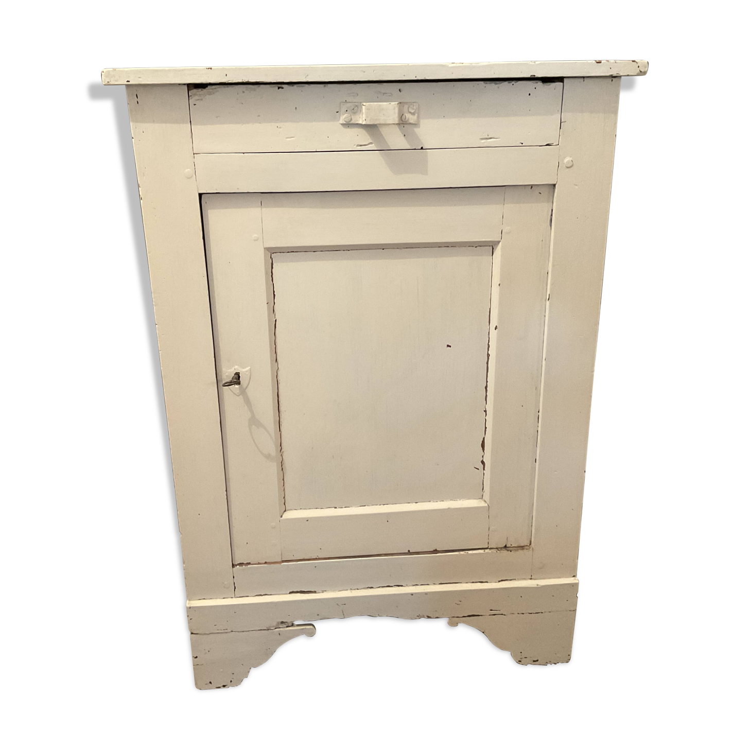 Antique jam pot painted white