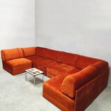 Vintage design modular sofa 'Burnt orange'