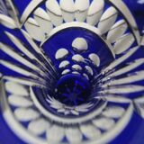 Blue cut crystal vase