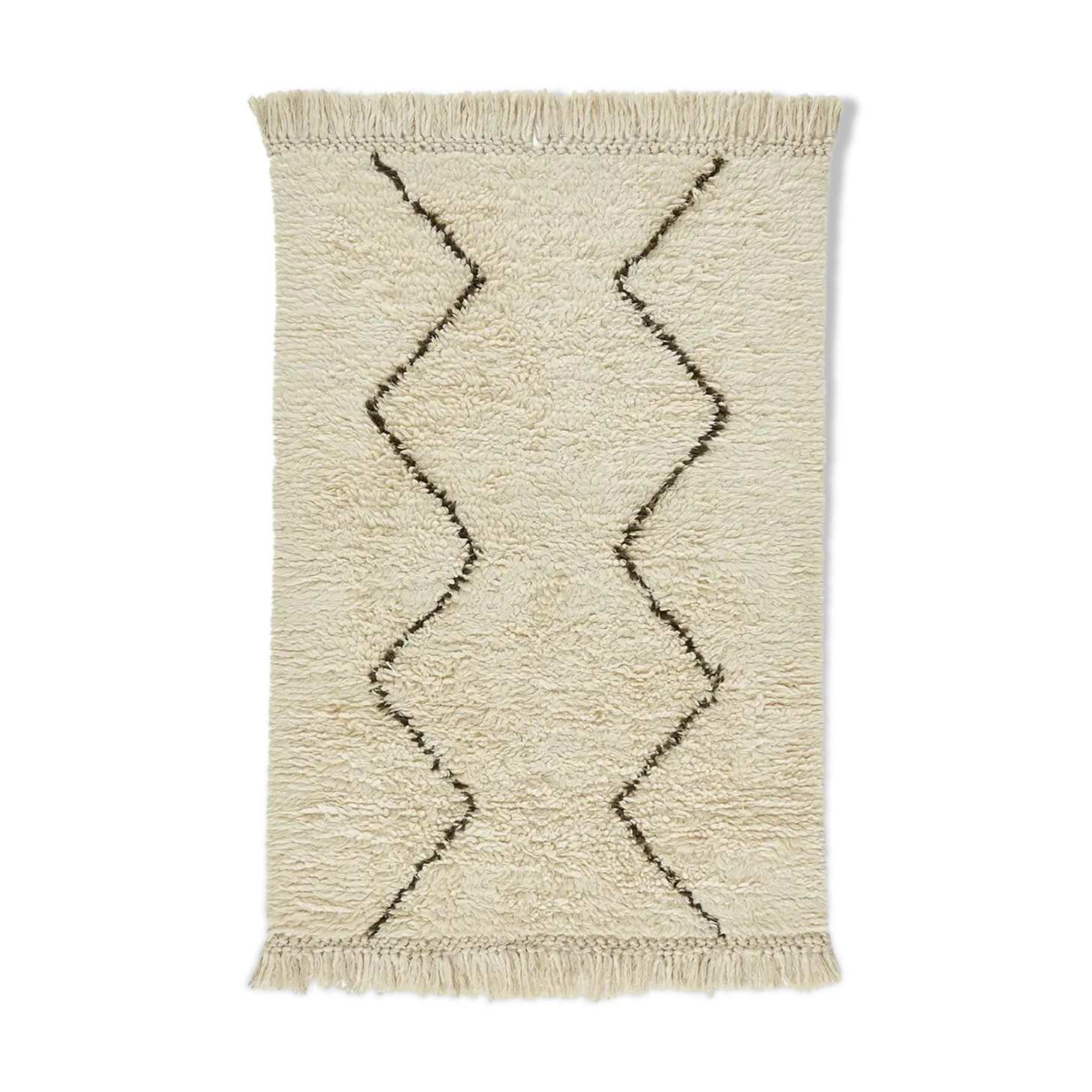 Berber carpet ecru and black