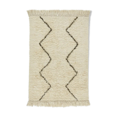 Berber carpet ecru and black