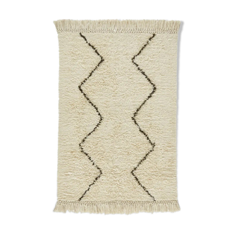 Berber carpet ecru and black