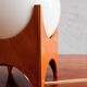 Glass & wood table lamp, Czechoslovakia, 1960s