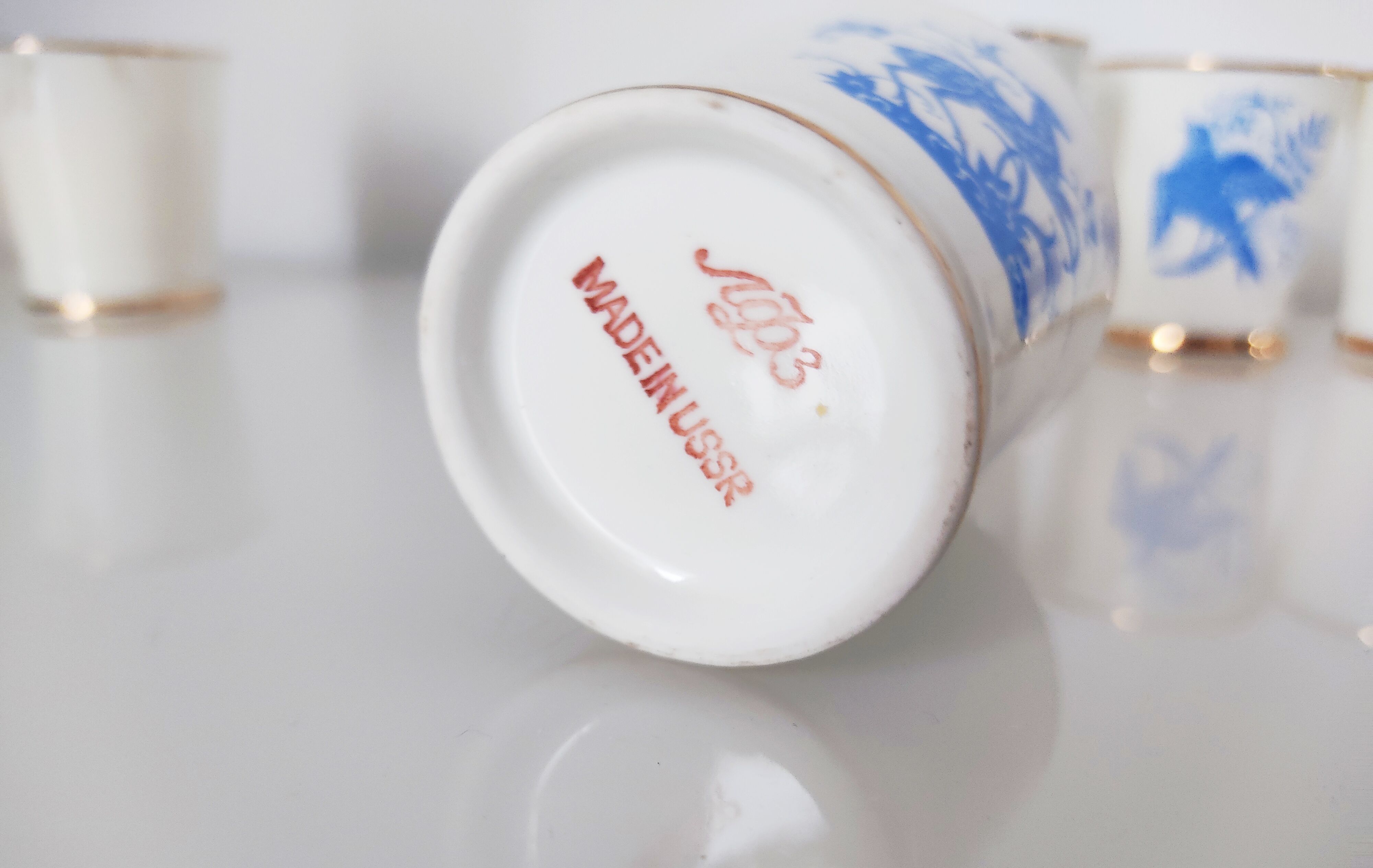 Set of 6 porcelain cups USSR 5.5 cm