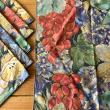 6 serviettes de table motifs fleuris
