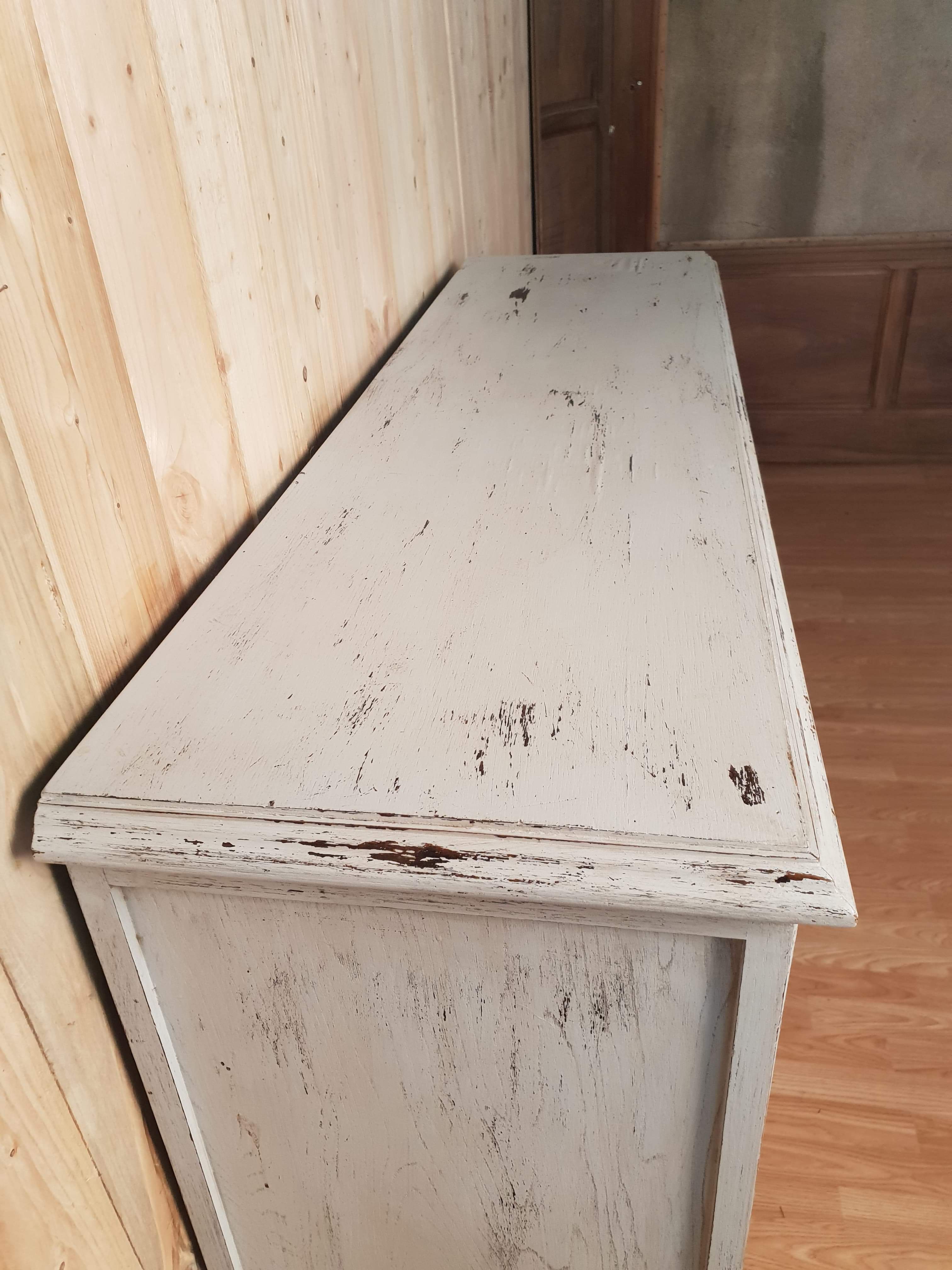 Old blue patinated buffet