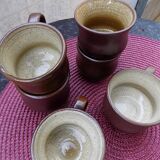 Set of 6 stoneware coffee cups