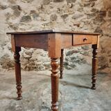 Vintage French Table | 1950s | Oak & Beech | With Drawer