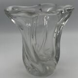 Crystal vase signed daum france free form 4.4 kg
