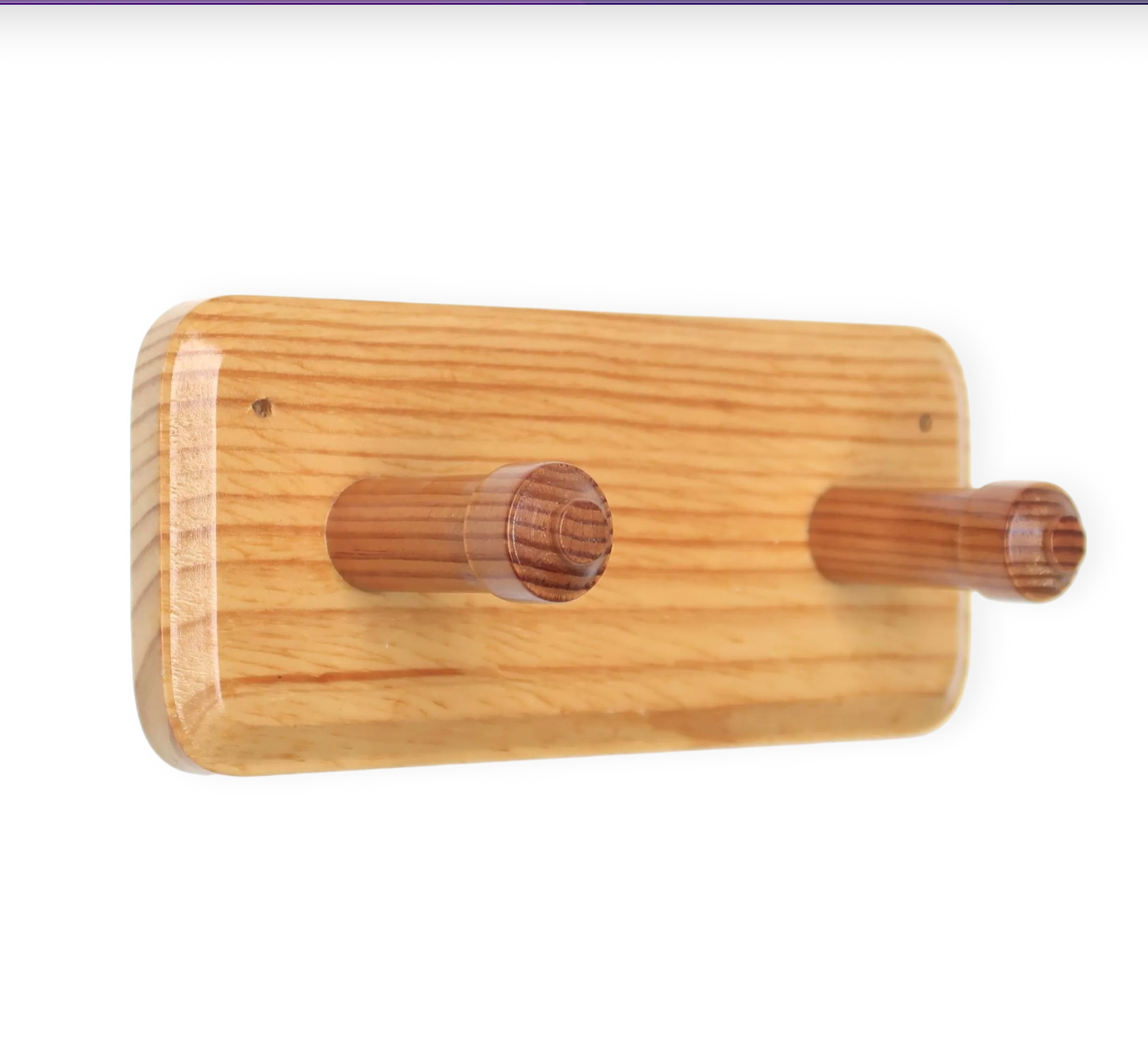 Pine wood wall coat rack, 70s