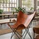Brown leather armchair