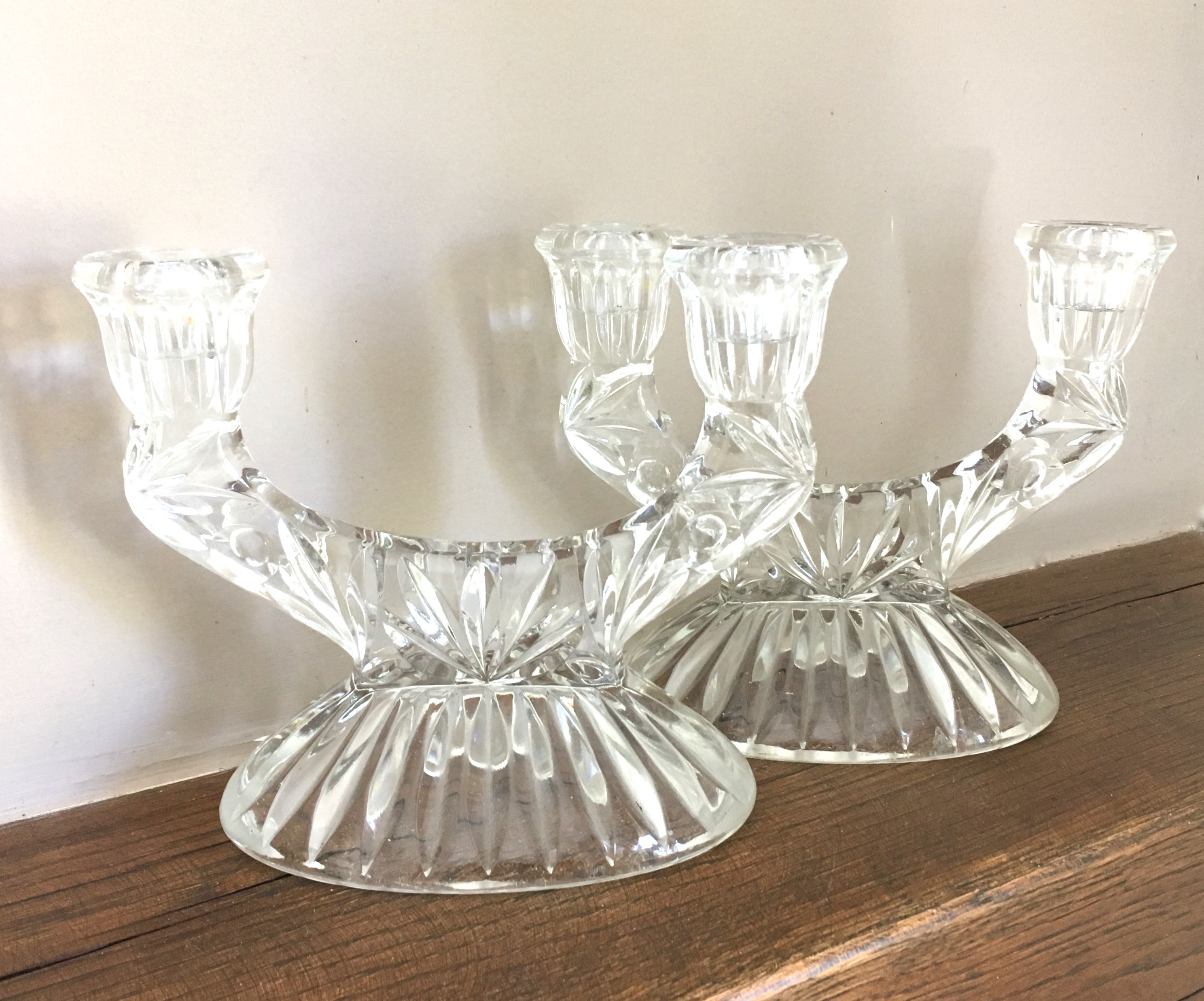 Pair of art deco candle holders
