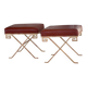 Pair of X stools after Jean Michel Frank