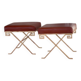 Pair of X stools after Jean Michel Frank