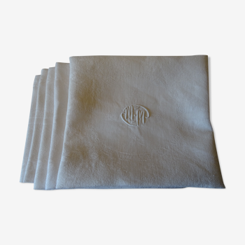 Lot de 5 serviettes en lin monogrammées MM