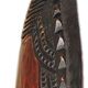Masque africain en bois, visage surmonté d’un oiseau
