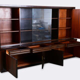 French art deco bookcase - 1930s - oak and macassar