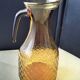 Water carafe, vintage amber glass jug