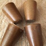 4 sandstone cups with chestnut gradients. Stamped GP DIGOIN