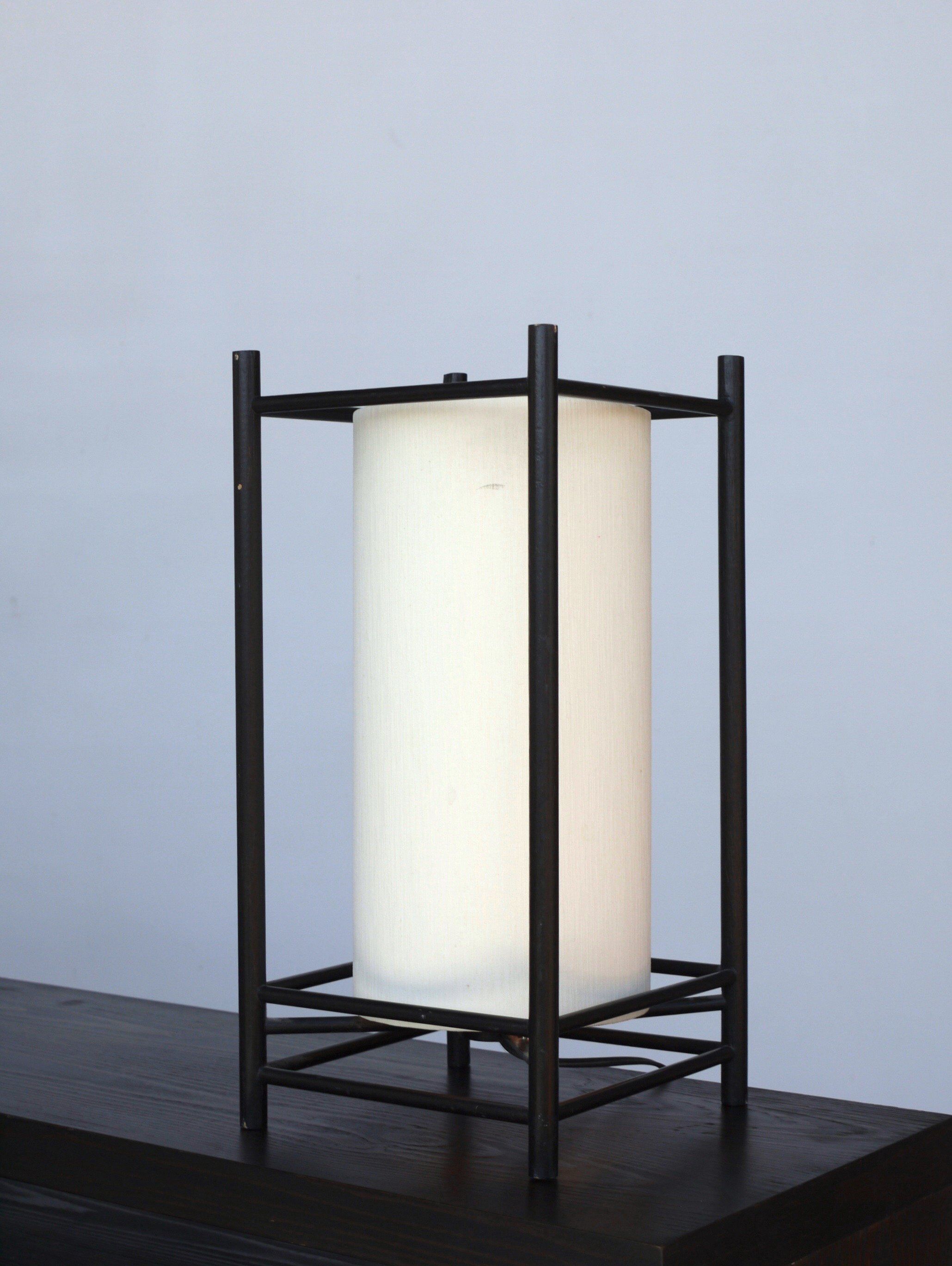 Pair of vintage Japanese style bedside lamps, 1980s