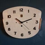 Vintage formica silent wall clock "MC Beige"