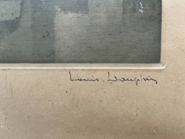 Ancienne gravure Les Deux tours signée Dauphin début XXème