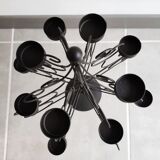 Black metal candlestick for 12 candles