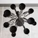 Black metal candlestick for 12 candles