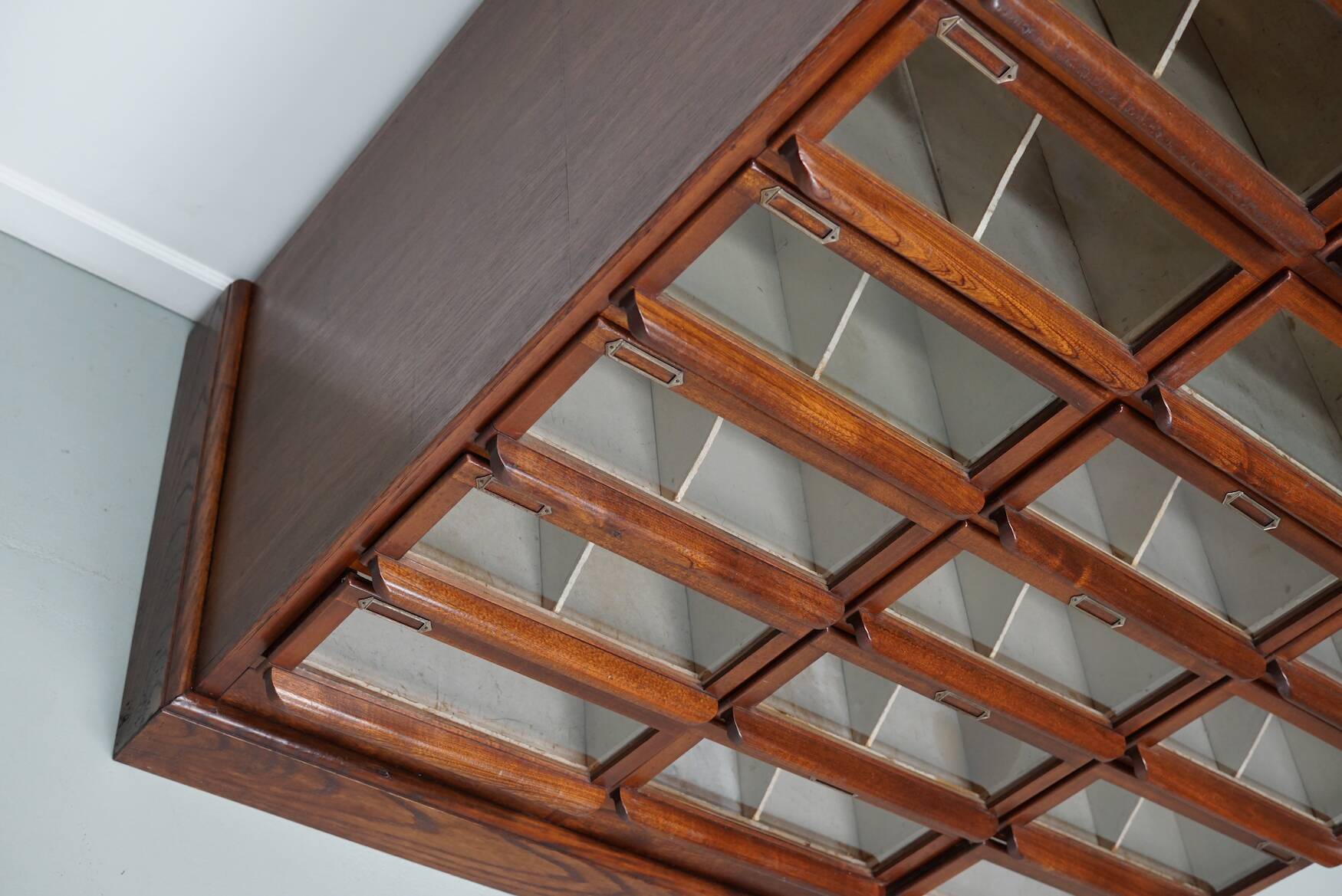 Vintage Dutch Oak / Mahogany Haberdashery Shop Cabinet, 1930s