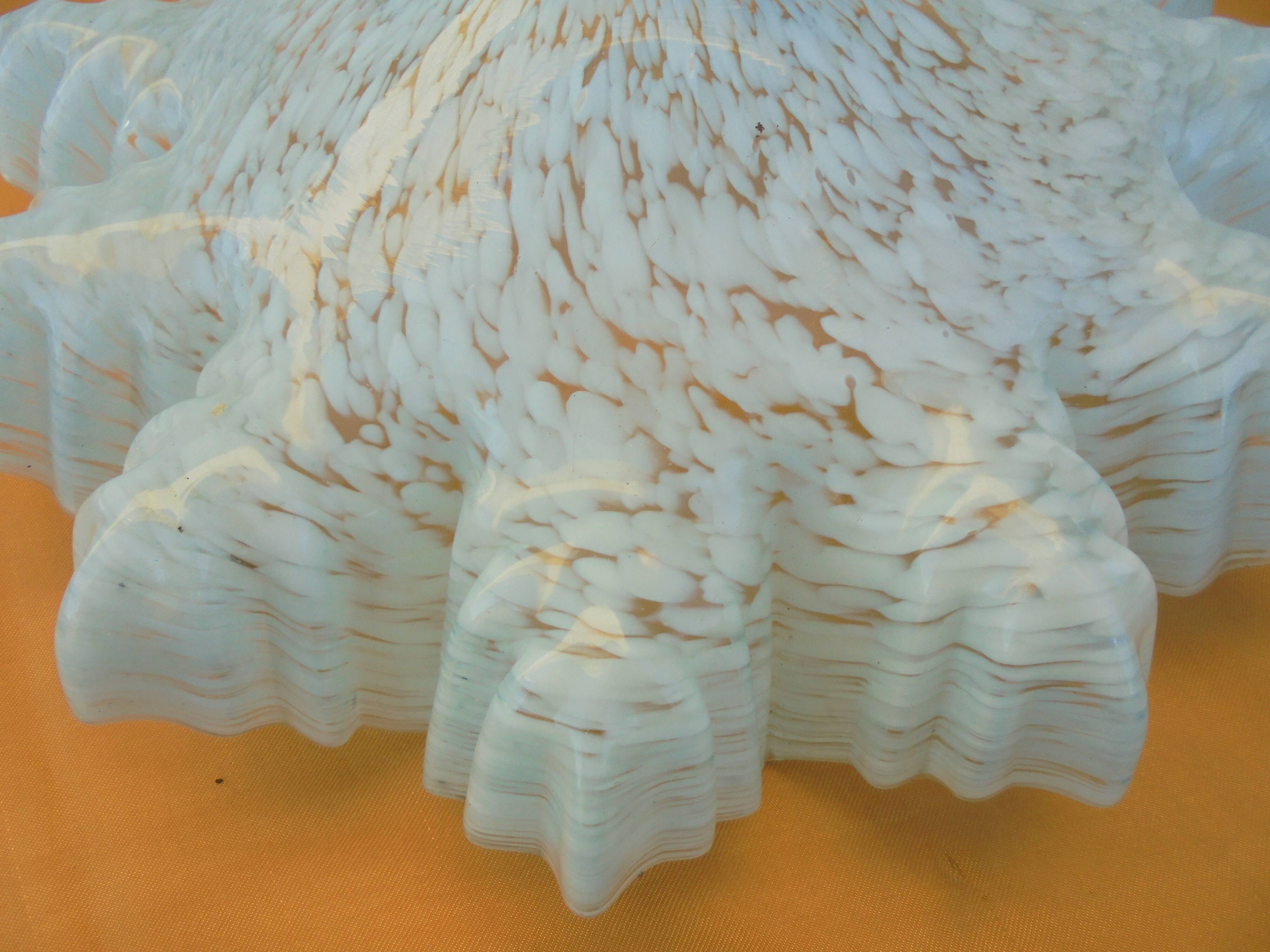 Clichy blue speckled opaline lampshade