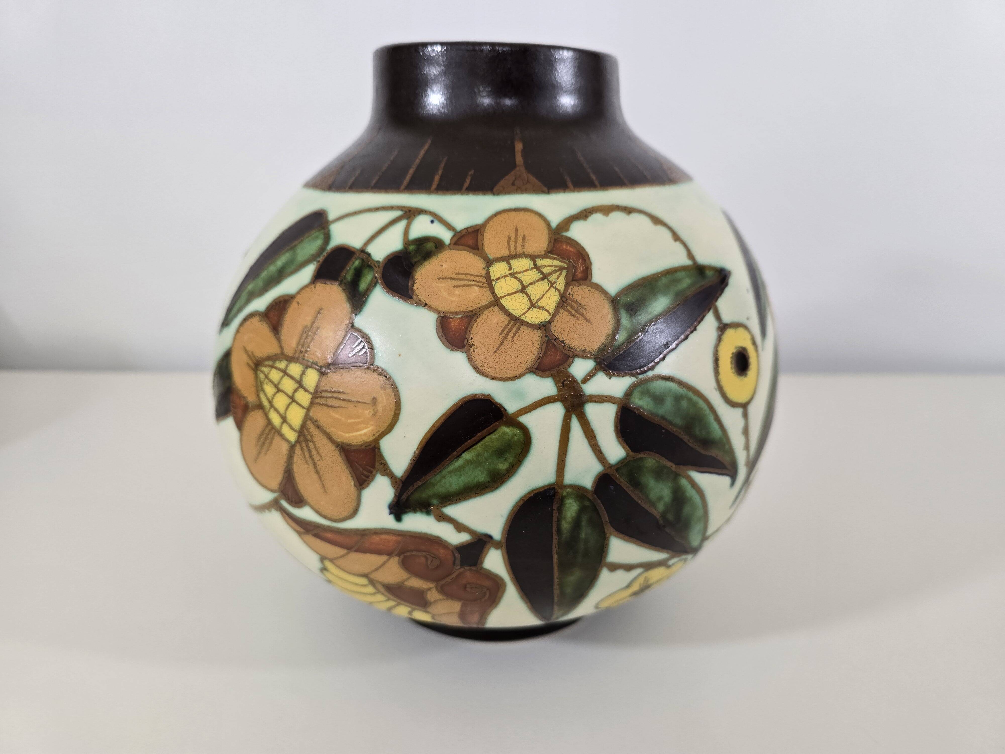 Art Deco vase by Charles Catteau for Boch Frères Keramis, model D1847