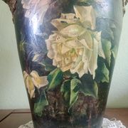 Double-handled vase with roses by Georges Weissenburger, École de Nancy.