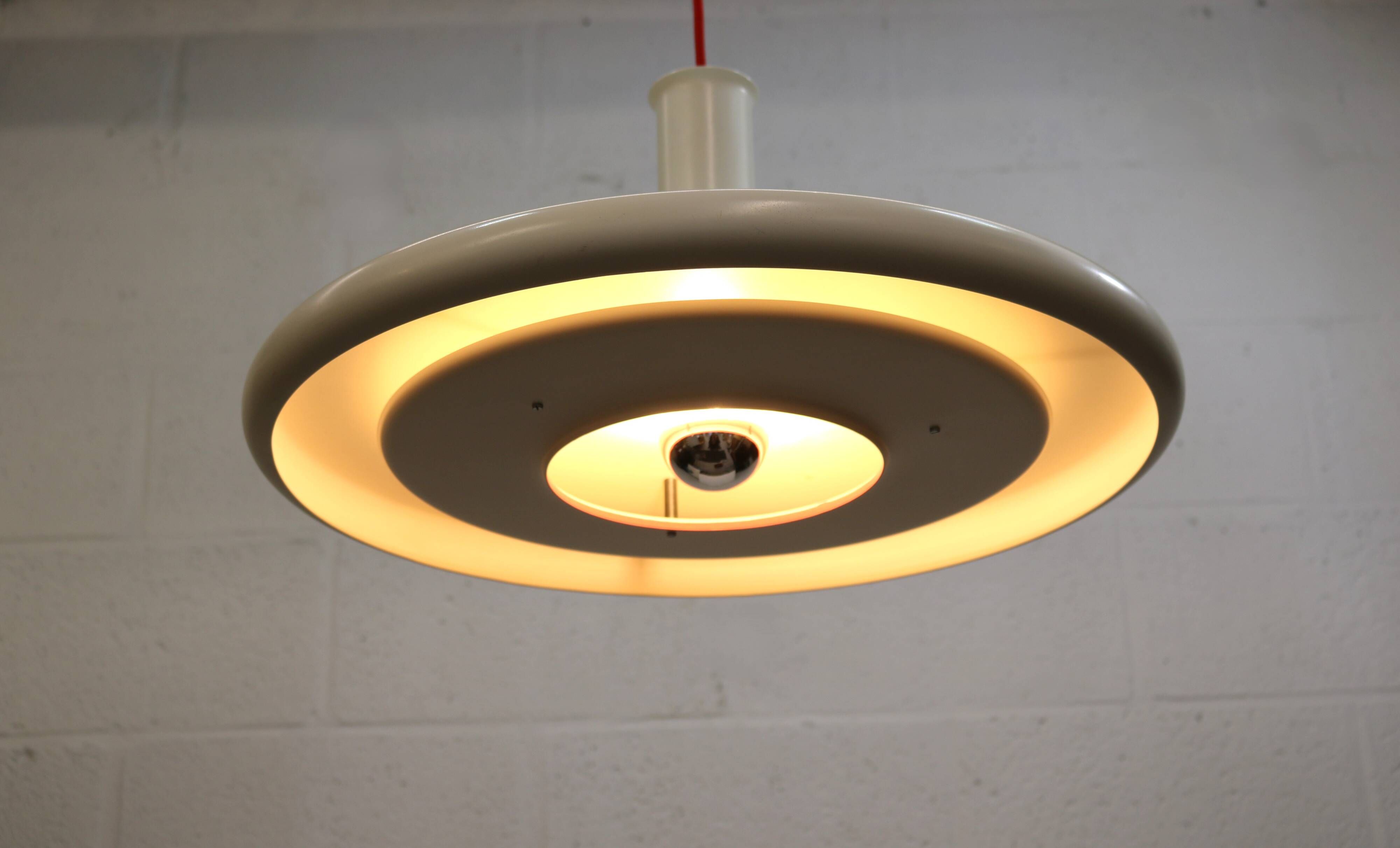White XL Fog & Morup Optima Pendant Lamp: Hans Due Design, Denmark 1970s